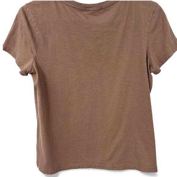 STANDARD James Perse | M | T Shirt Top women's sheer slub crew neck tee brown - Picture 5 of 6